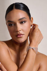 Silbernes Manschettenarmband mit Strass